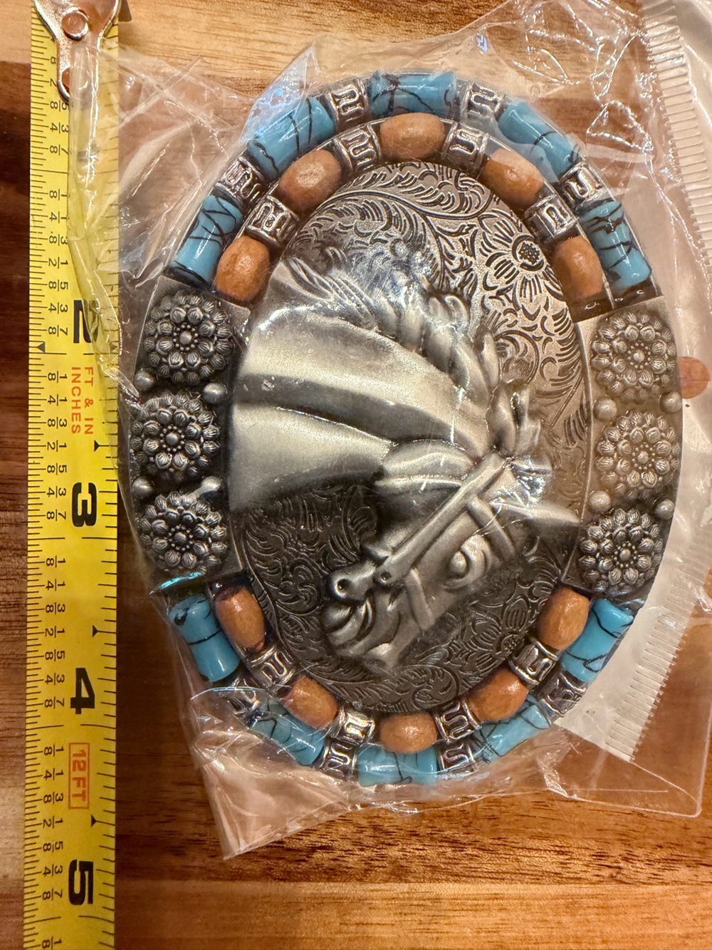 Decorative Turquoise Horse Belt Buckle